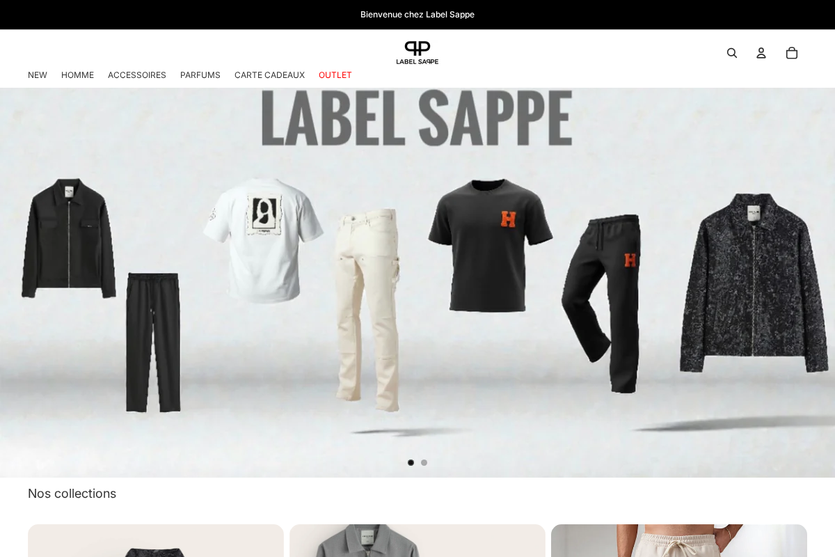 Label Sappe Store homepage screenshot