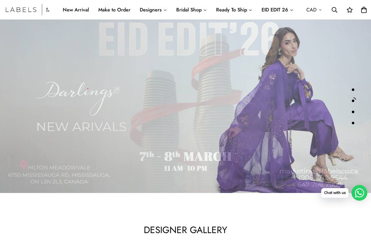 Labels & Co homepage screenshot