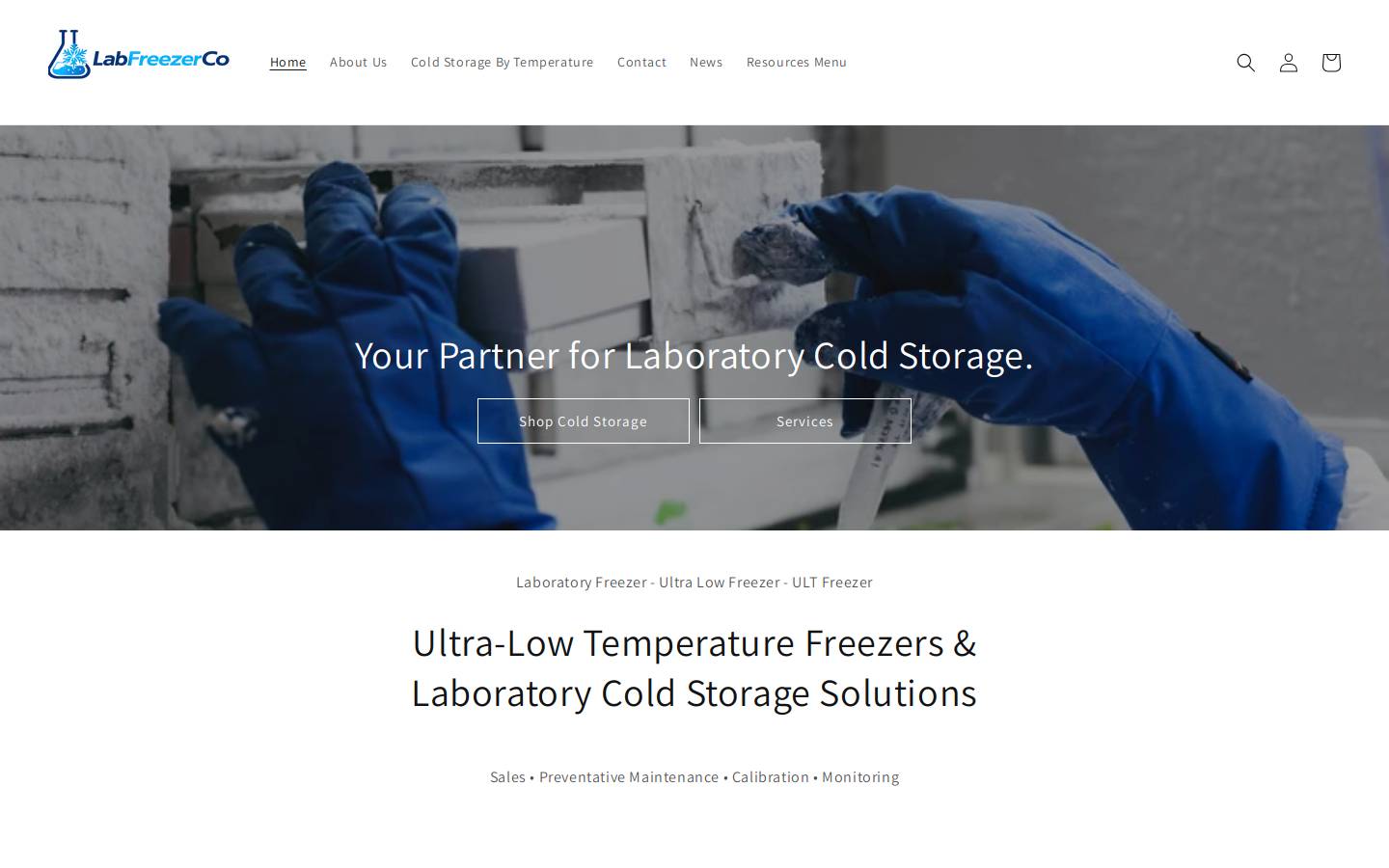 labfreezerco.com homepage screenshot