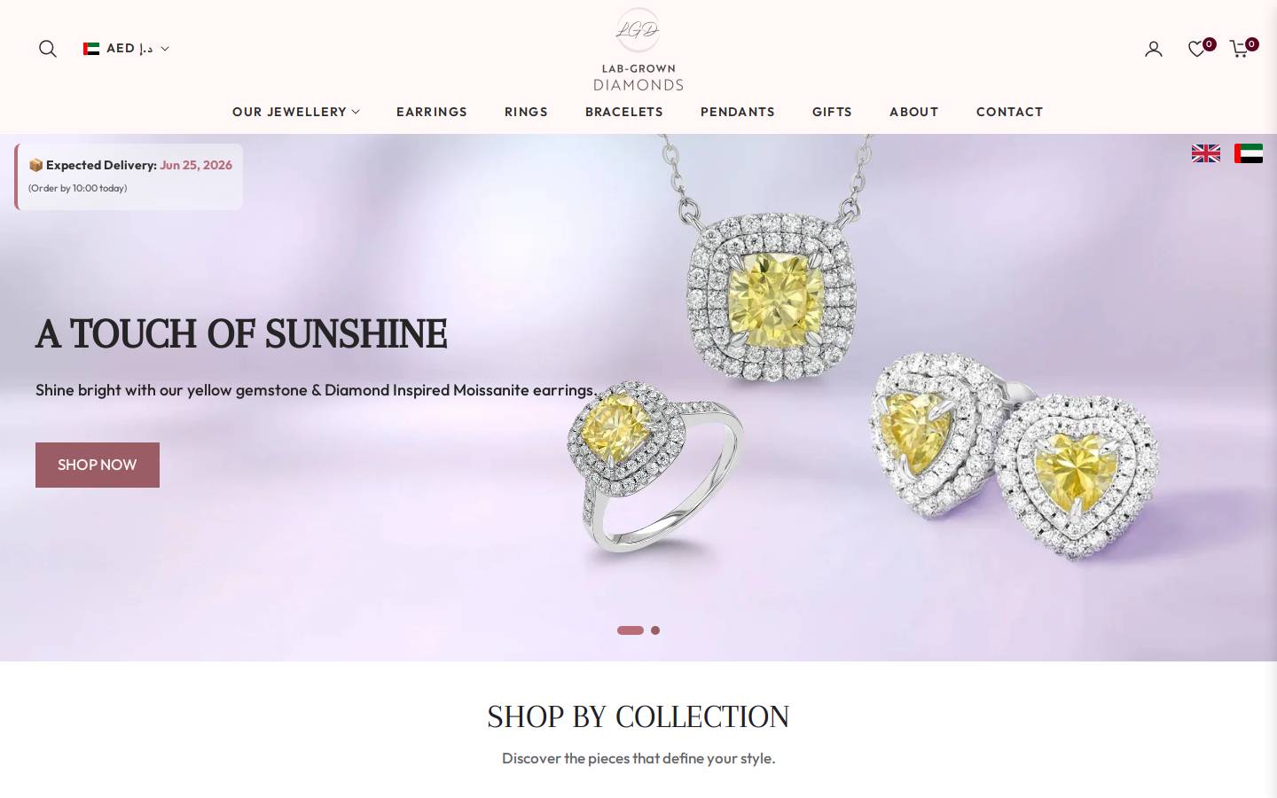 labgrowndiamonds.ae homepage screenshot