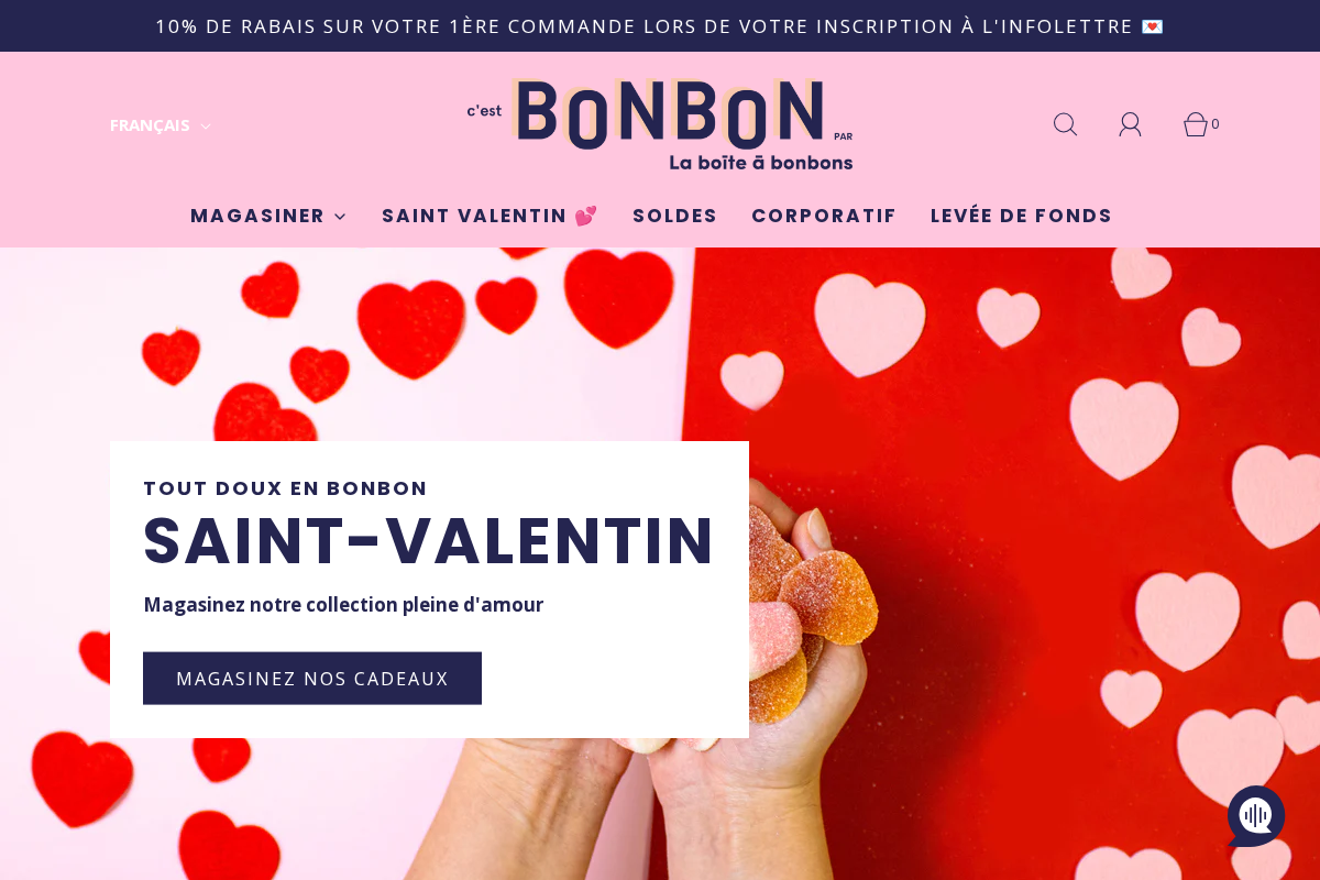 La boîte à bonbons homepage screenshot