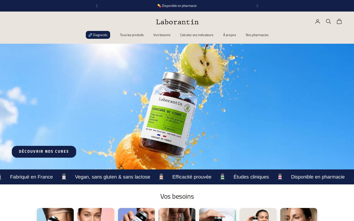 Laborantin homepage screenshot