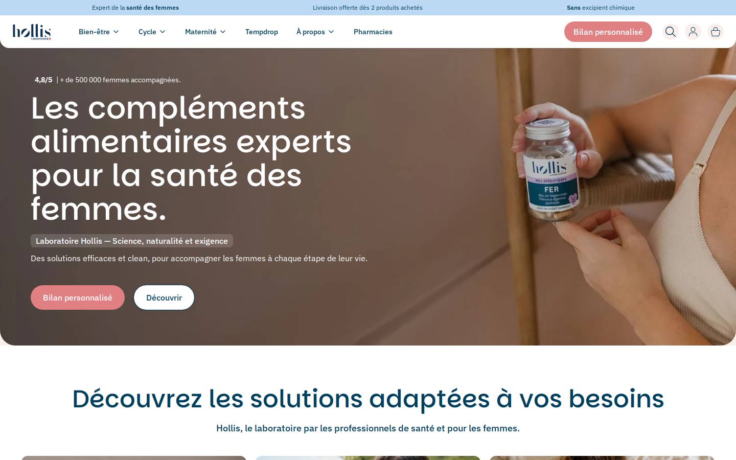 Laboratoire Hollis homepage screenshot