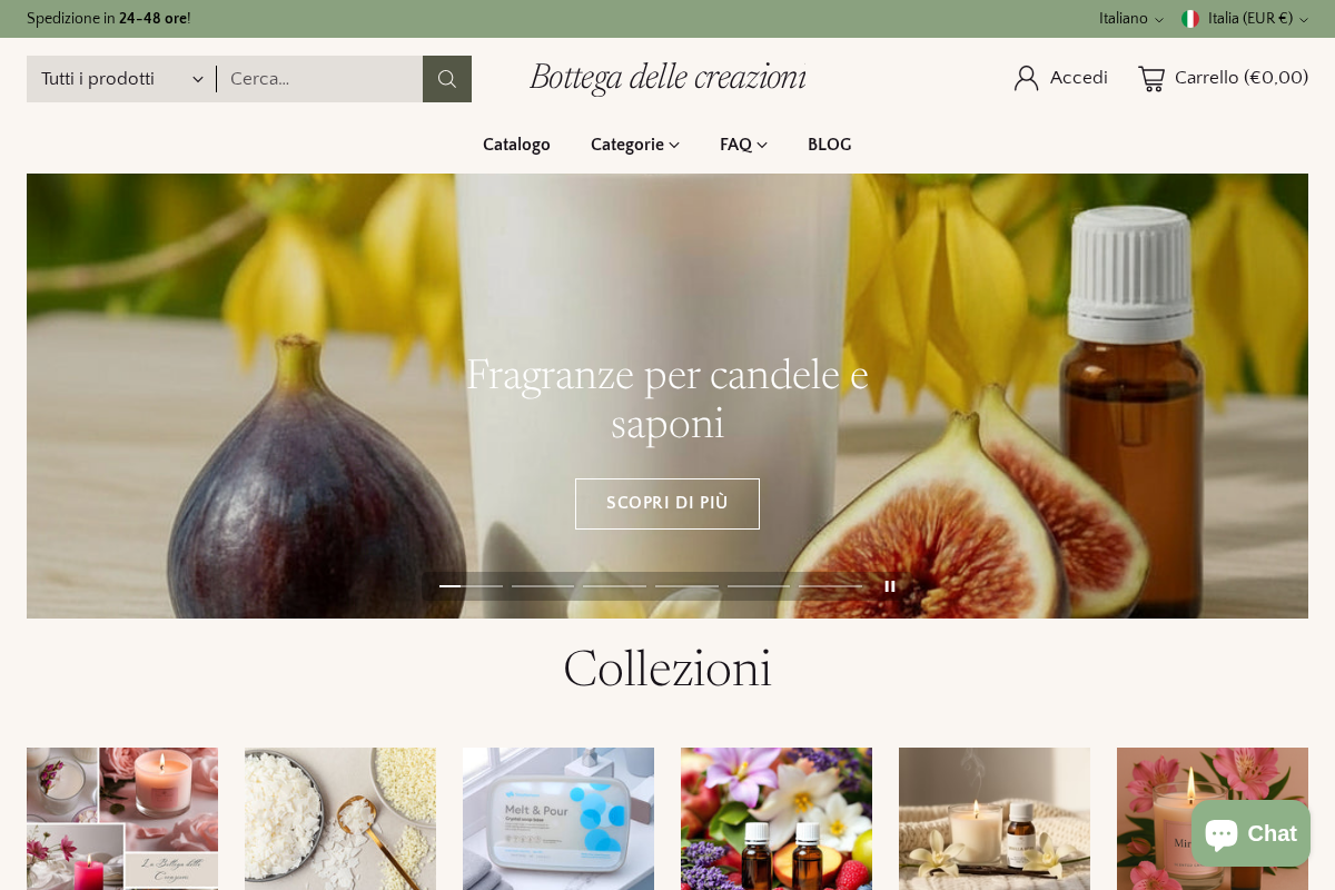 Labottegadellecreazioni homepage screenshot