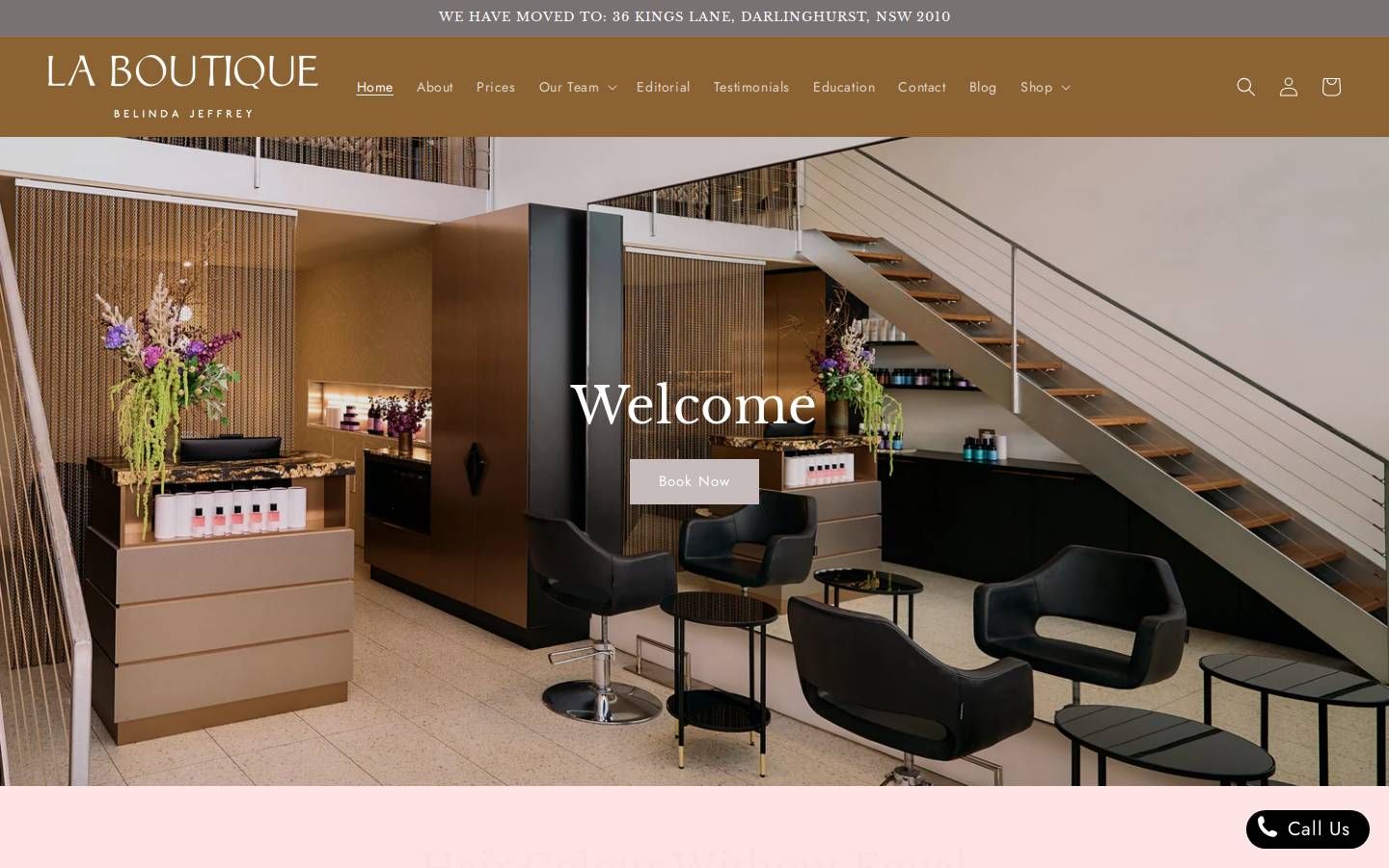 laboutique.com.au homepage screenshot