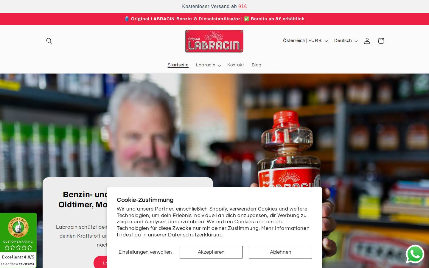 labracin.com homepage screenshot