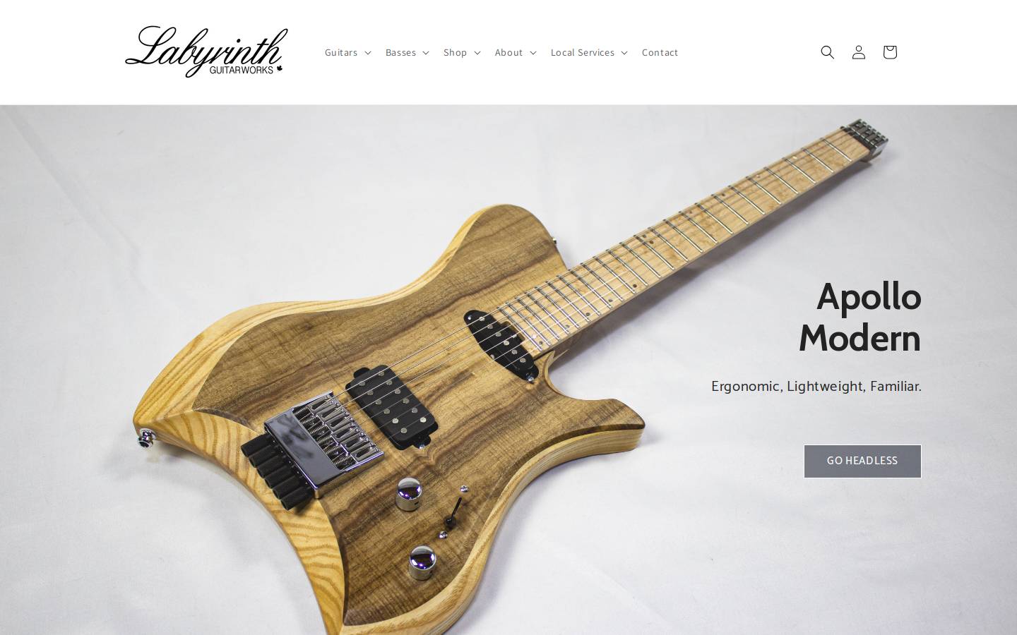 labyrinthguitarworks.com homepage screenshot