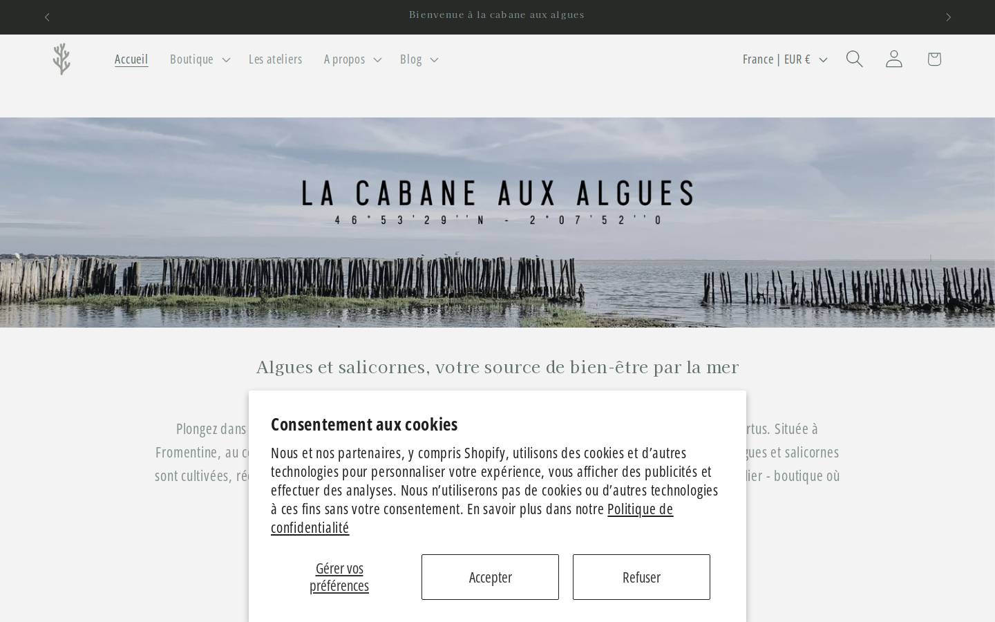 lacabaneauxalgues.fr homepage screenshot