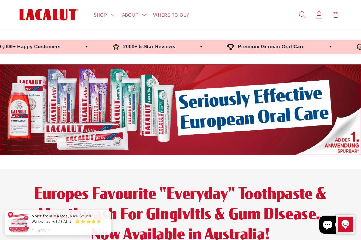 Lacalut® homepage screenshot