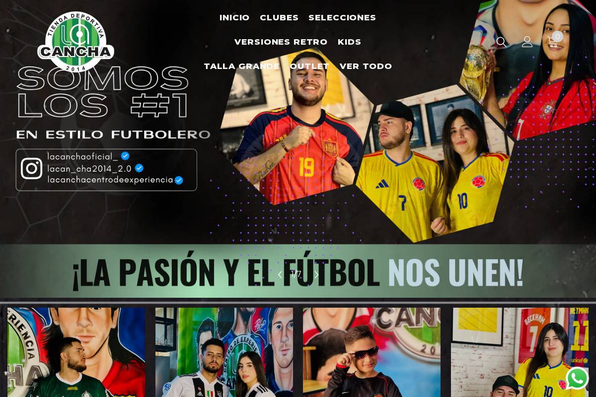 lacanchatiendadeportiva.com.co homepage screenshot