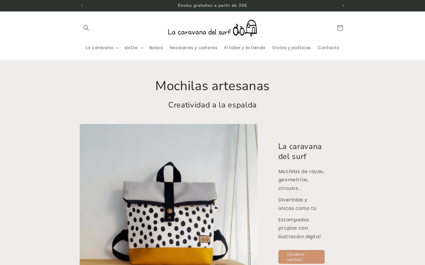 lacaravanadelsurf.com homepage screenshot