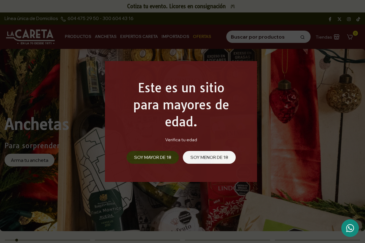 La Careta Licores de La 70 - Domicilios en Medellín homepage screenshot