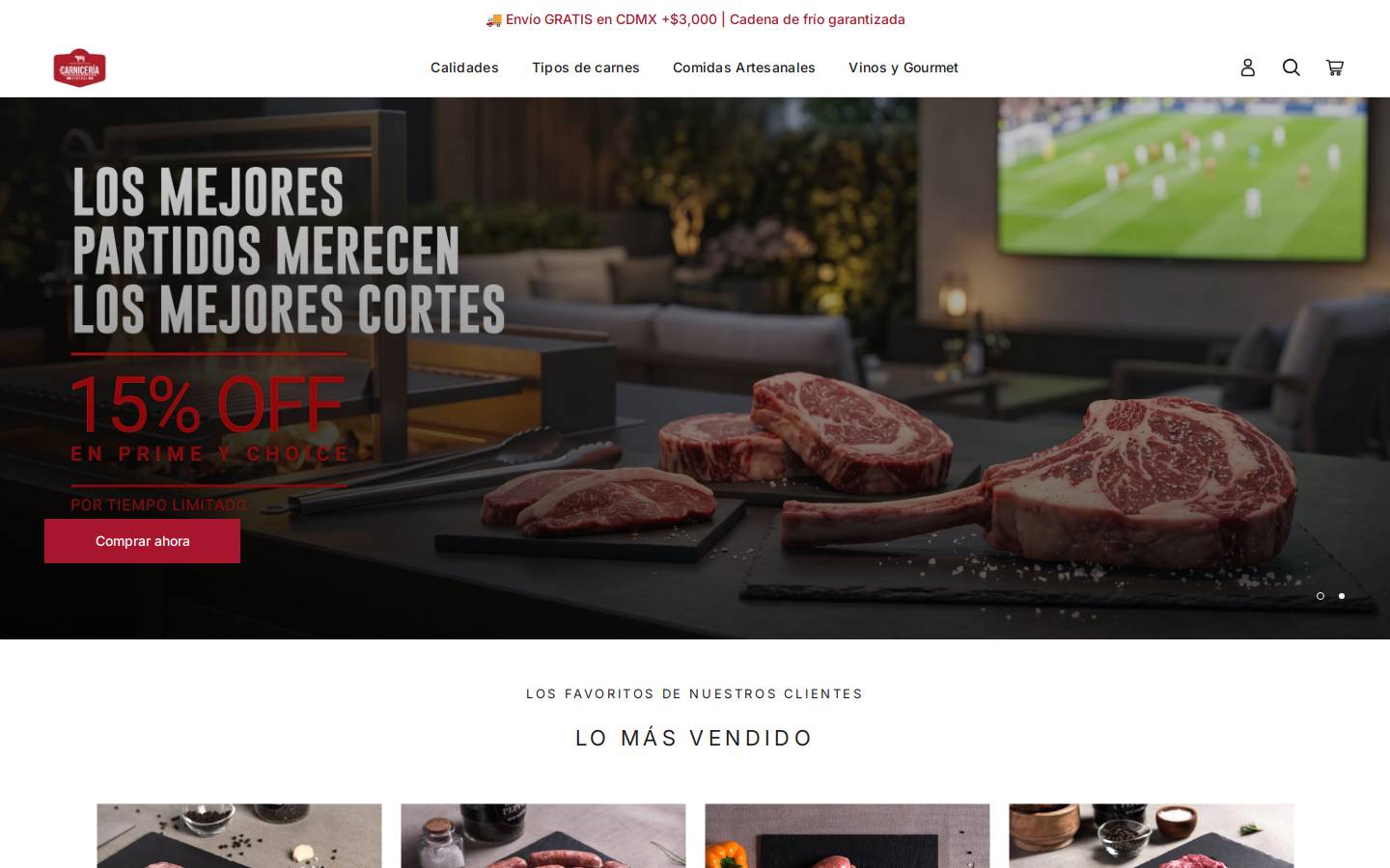lacarniceriavirtual.com homepage screenshot