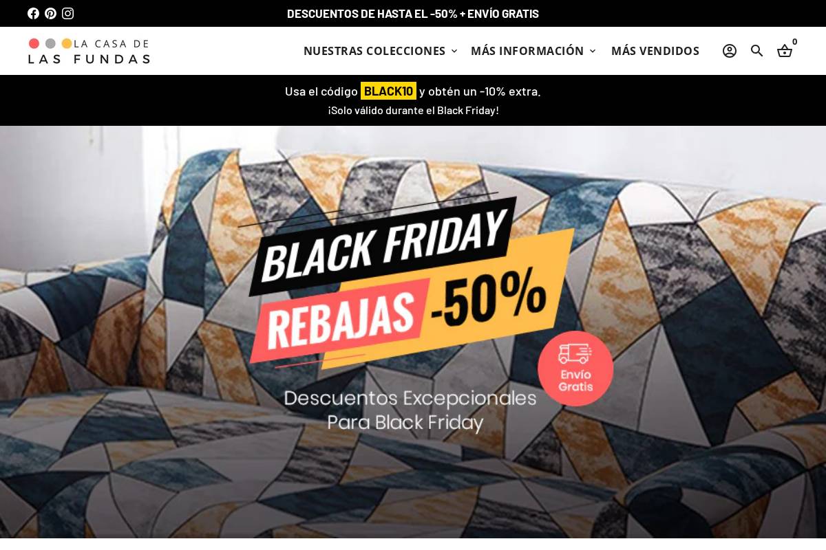 La Casa de las Fundas homepage screenshot