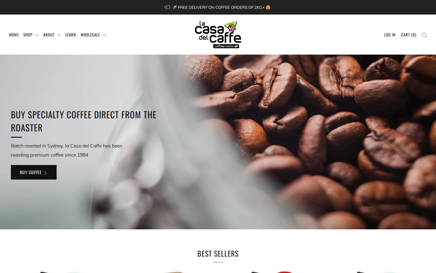 lacasadelcaffe.net.au homepage screenshot