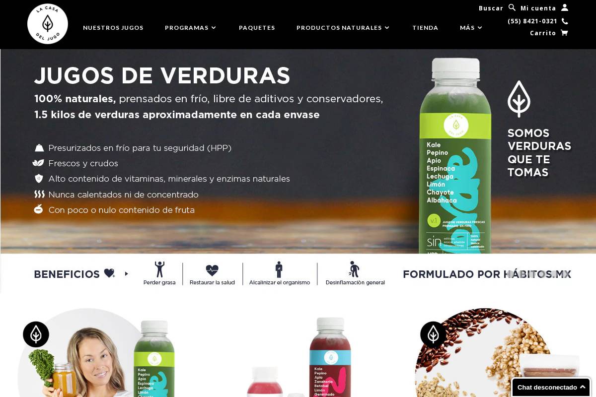 lacasadeljugo.com homepage screenshot