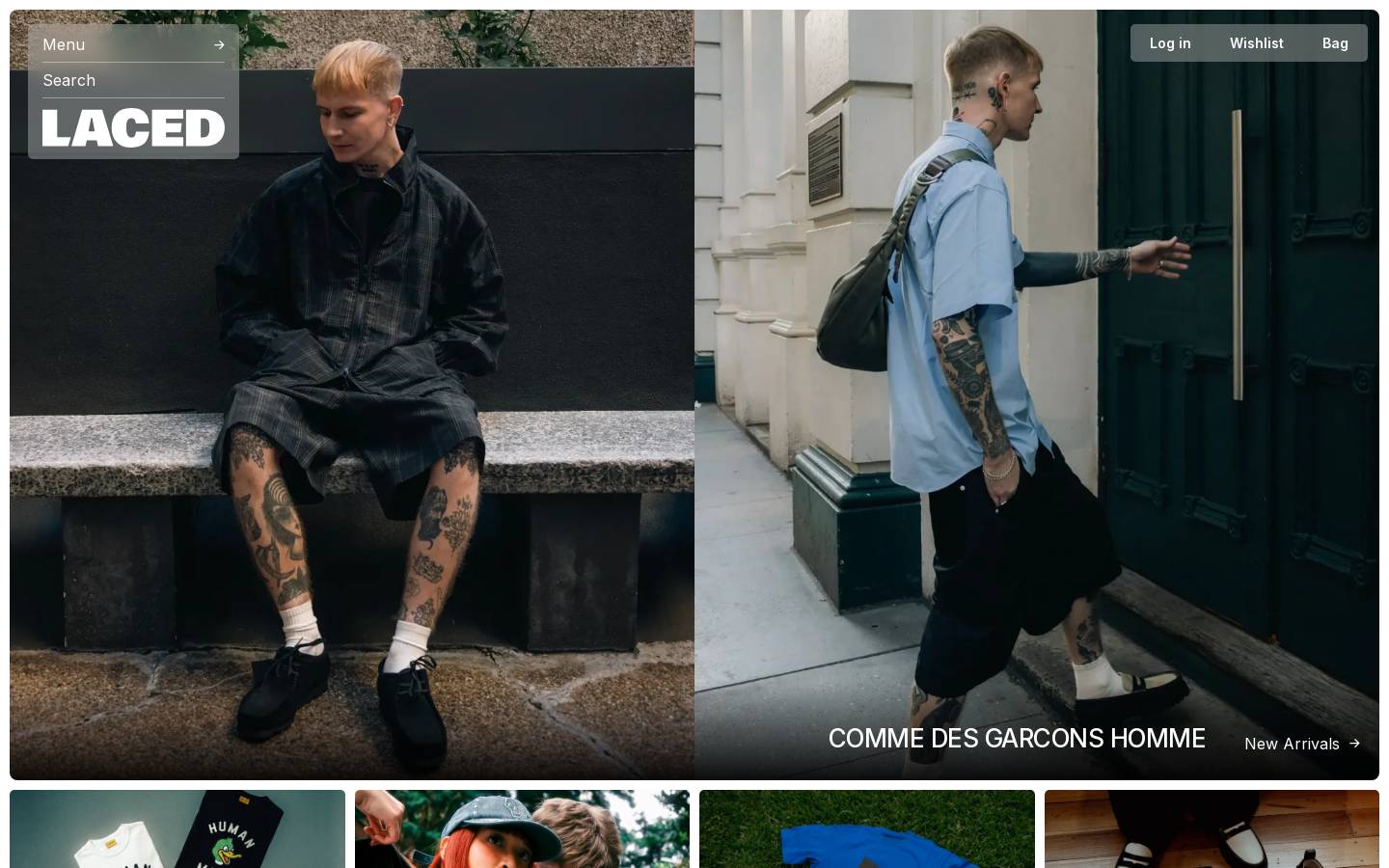 Laced homepage screenshot