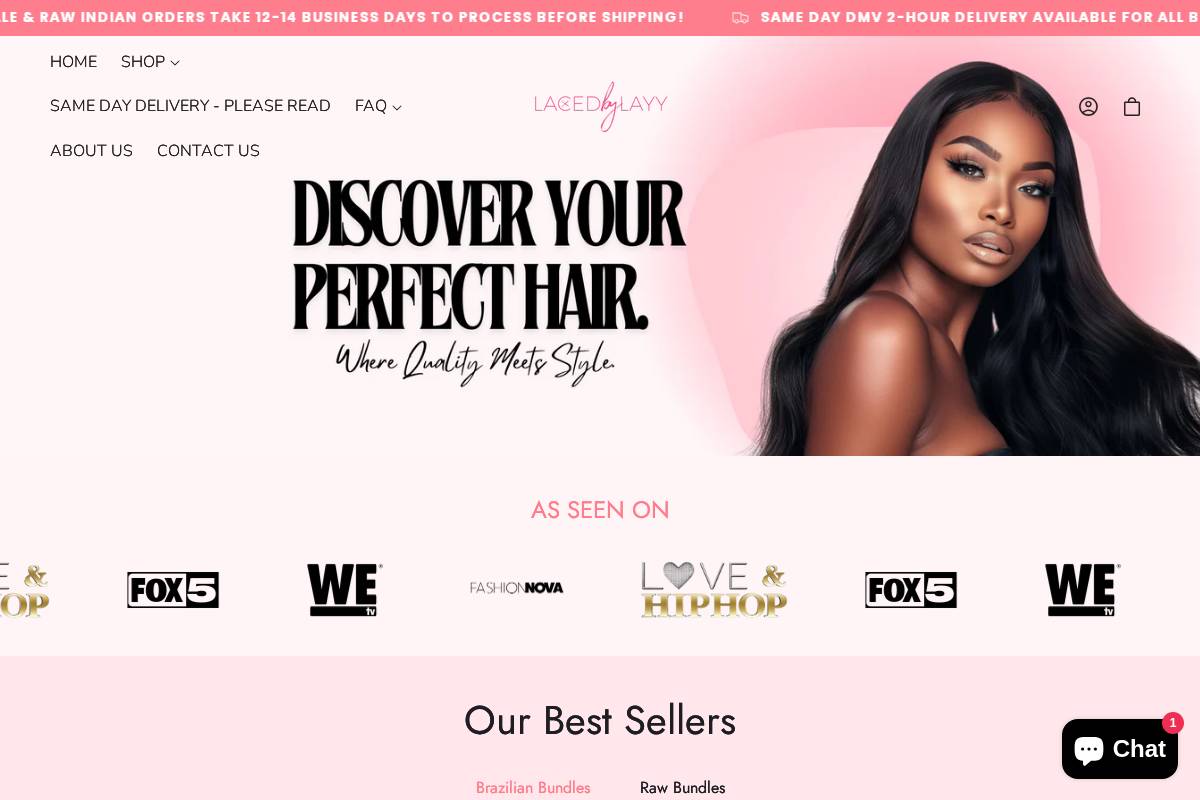 lacedbylayy.co homepage screenshot
