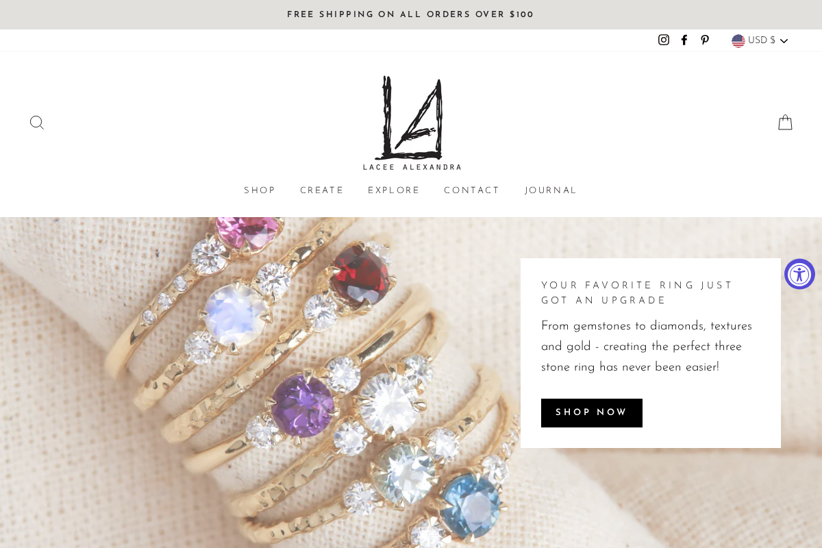 Lacee Alexandra homepage screenshot