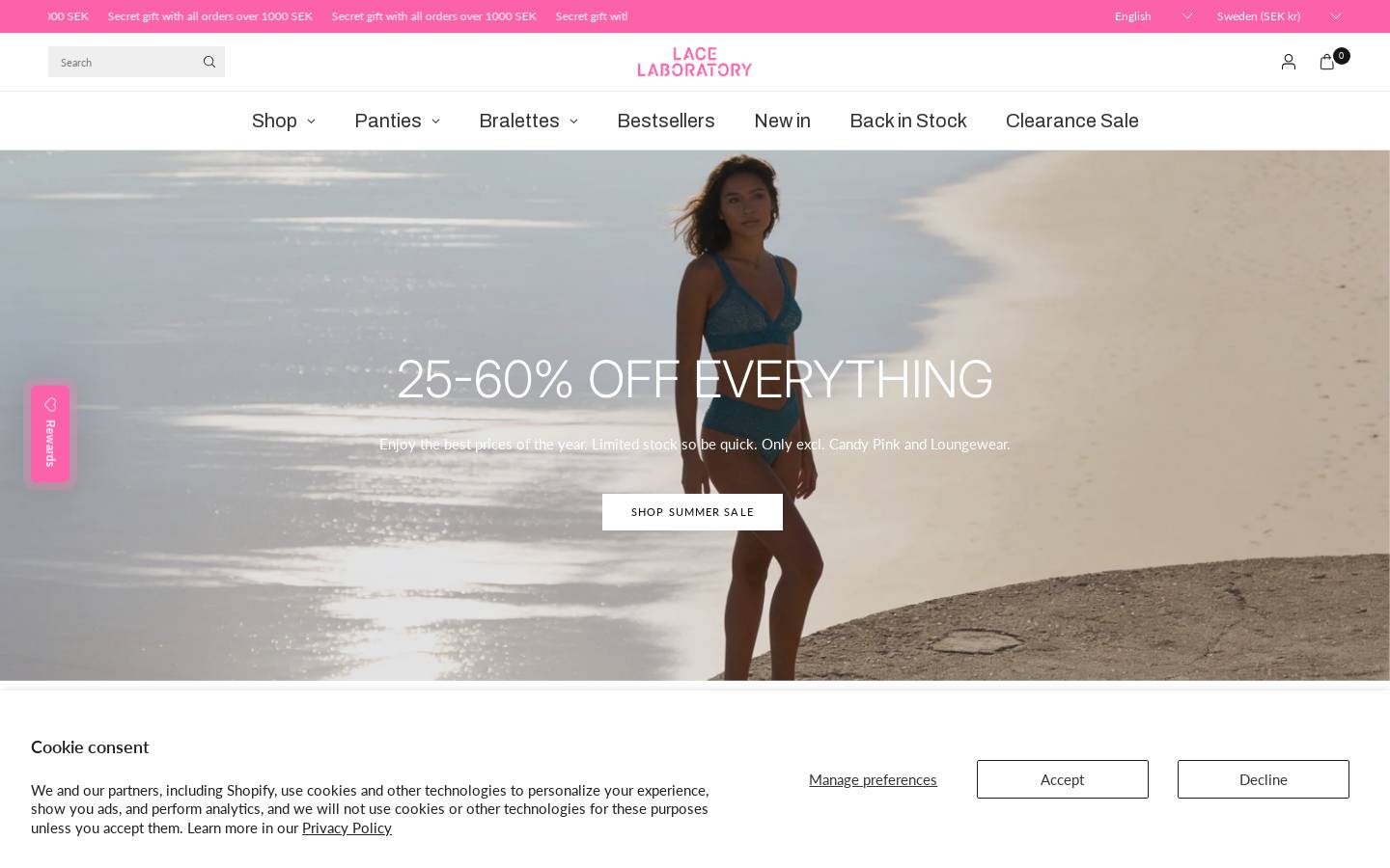 Lace Laboratory homepage screenshot