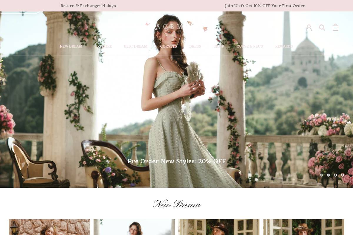 lacemade.com homepage screenshot