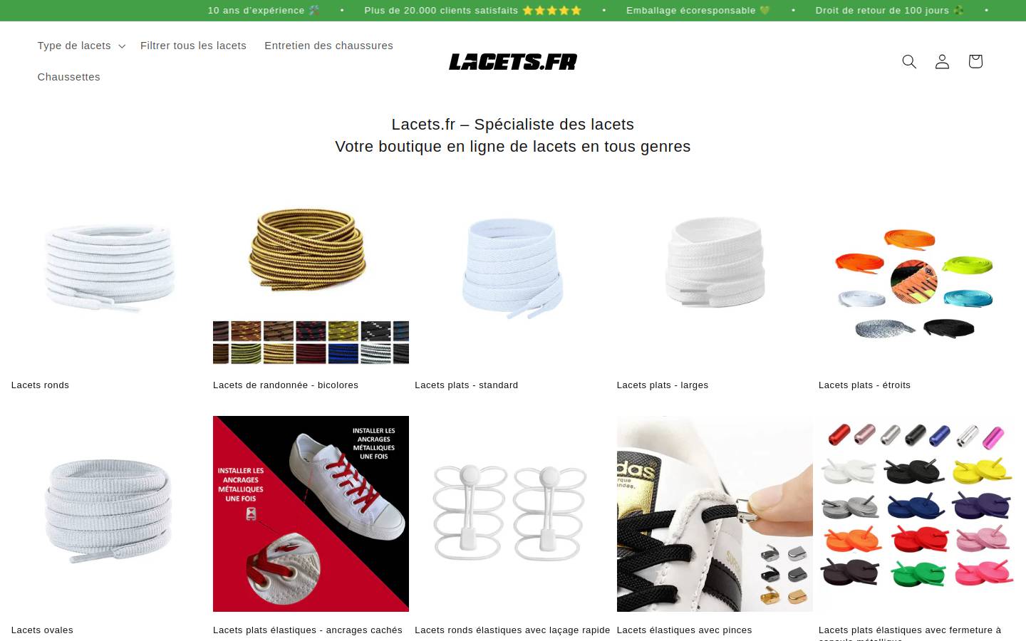 lacets.fr homepage screenshot