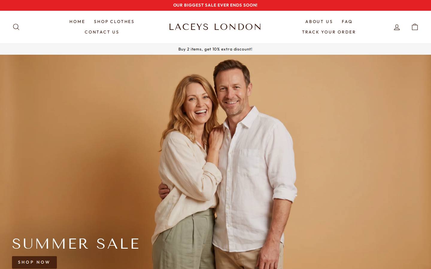 Laceys London homepage screenshot
