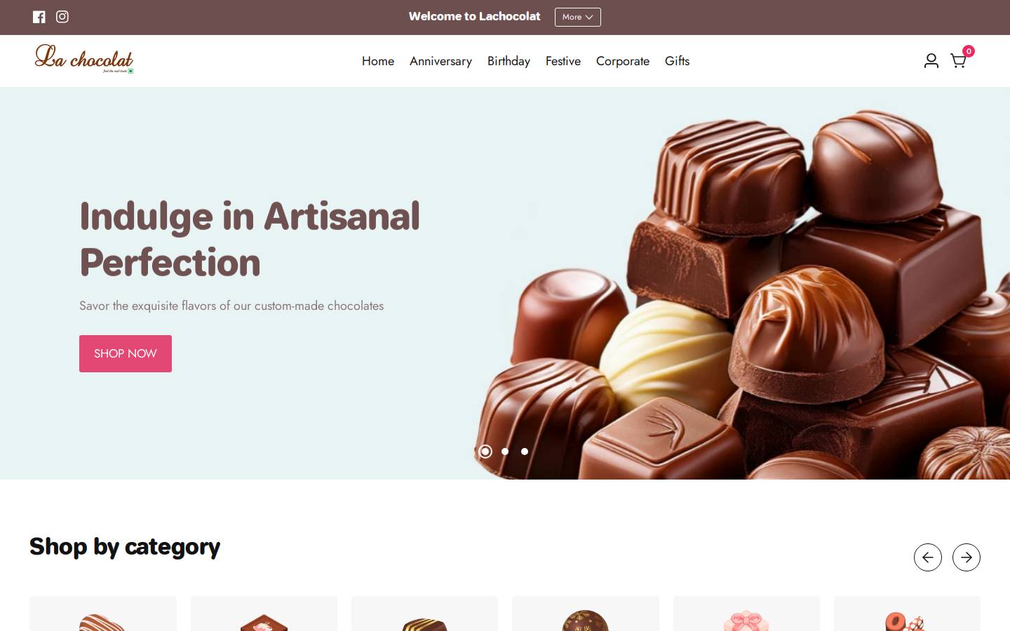 lachocolat.in homepage screenshot