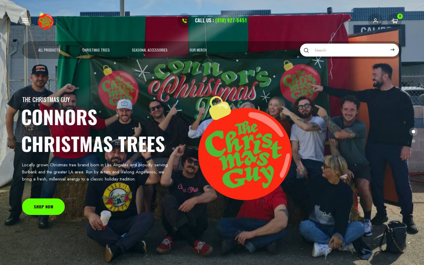 lachristmastrees.com homepage screenshot