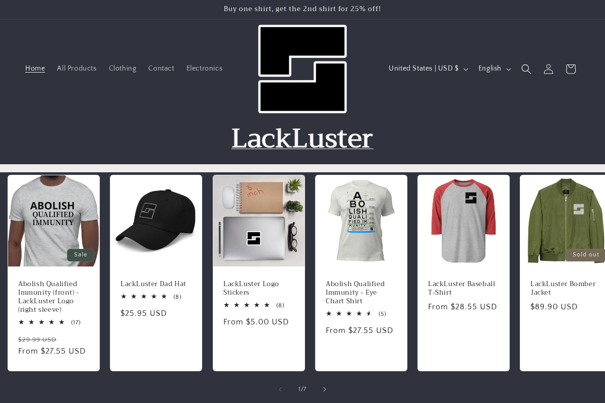 LackLuster Media homepage screenshot