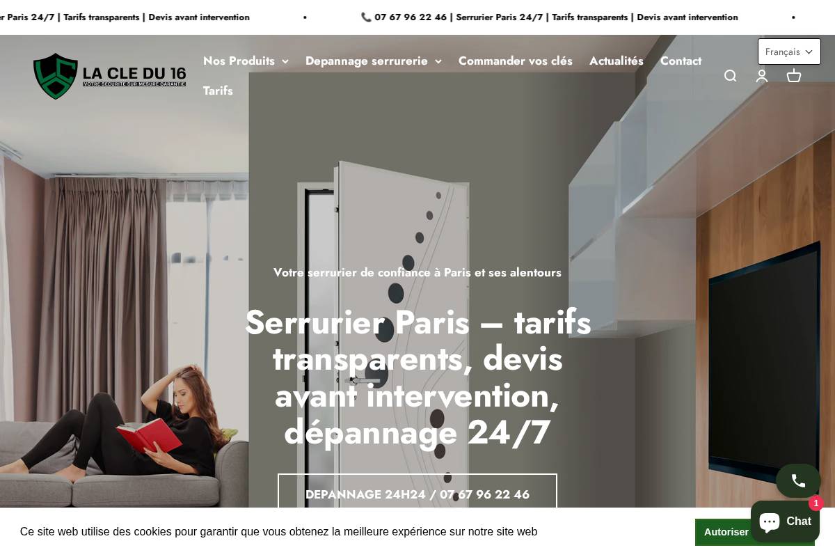 La Cle du 16 homepage screenshot