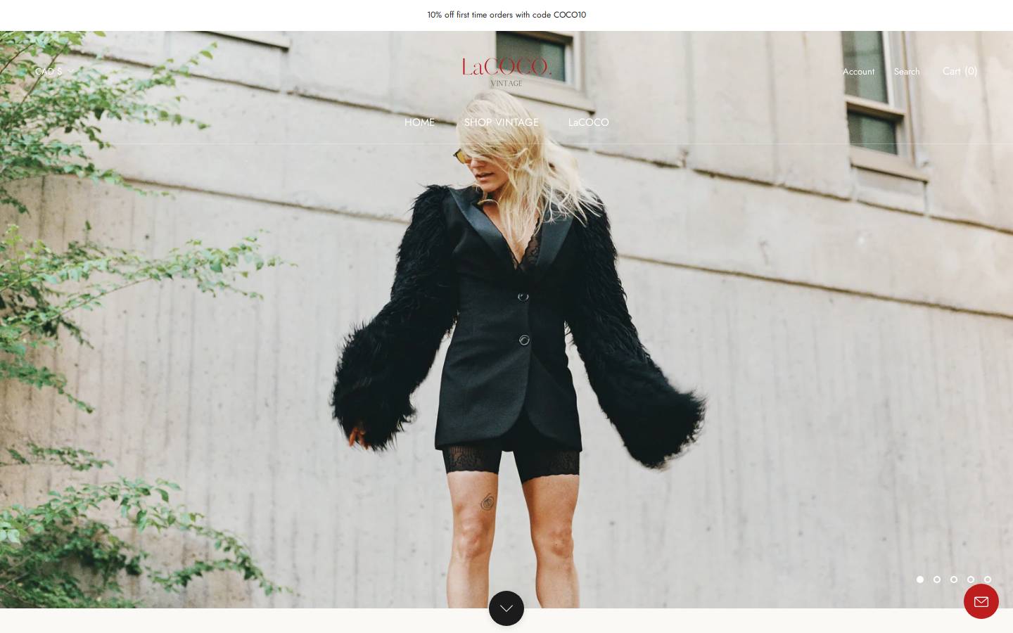 lacocovintage.com homepage screenshot