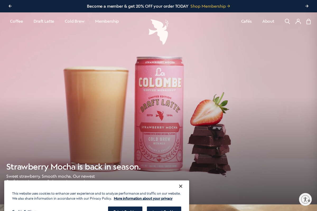 La Colombe homepage screenshot