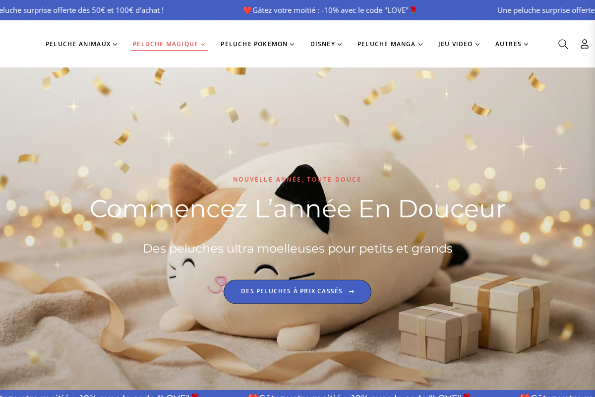 La compagnie de la peluche homepage screenshot