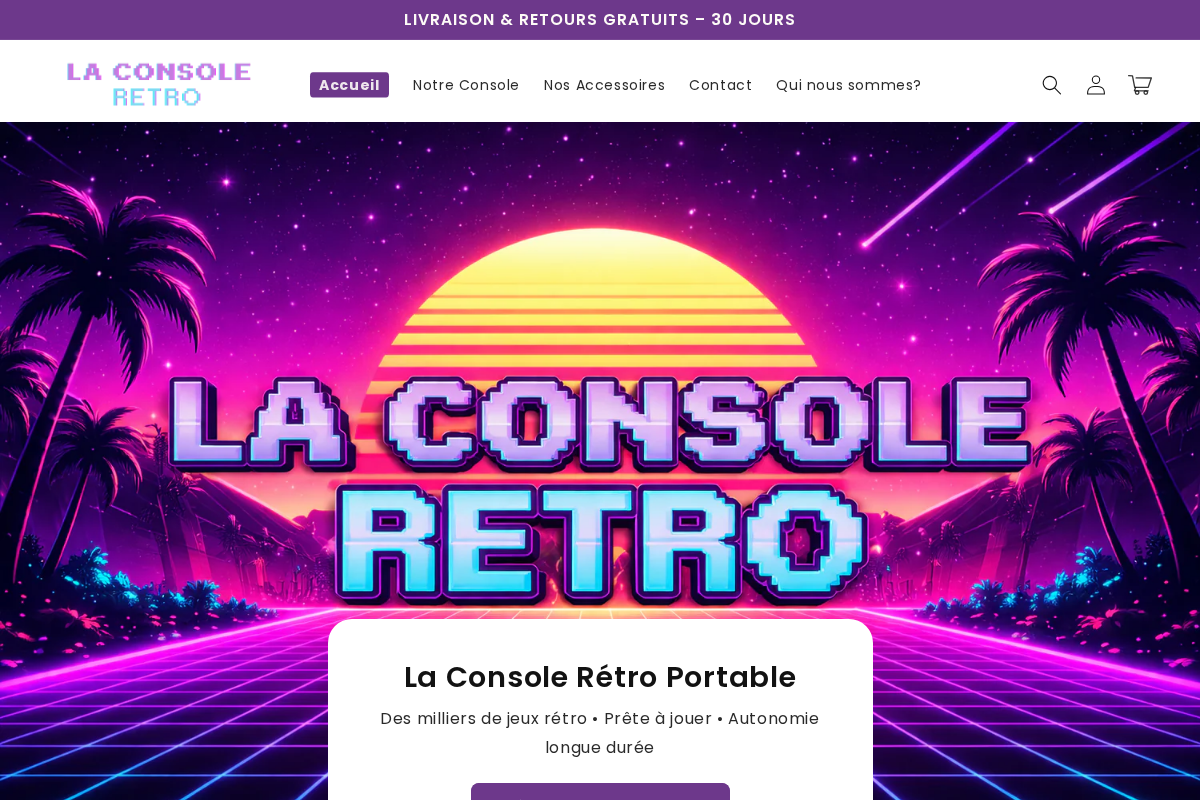La console retro homepage screenshot