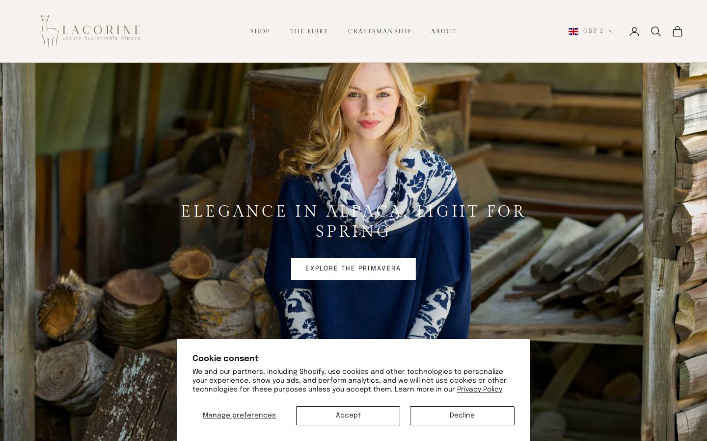 Lacorine homepage screenshot