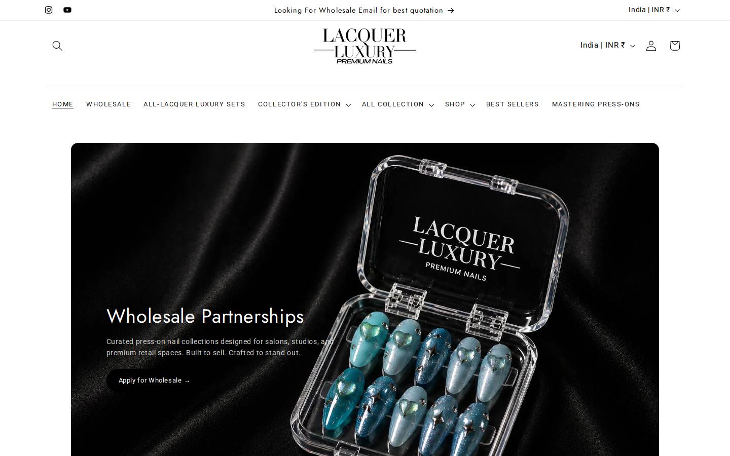 lacquerluxury.com homepage screenshot