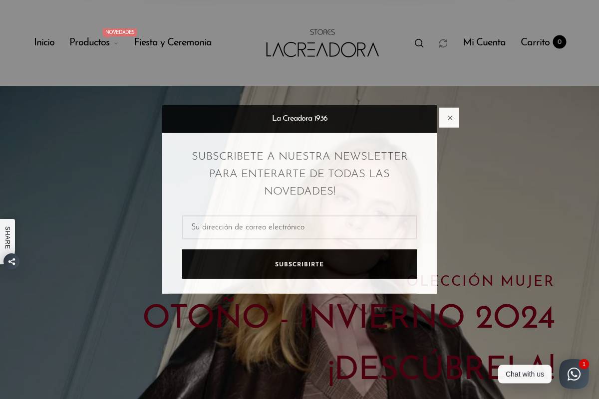 lacreadora.com homepage screenshot