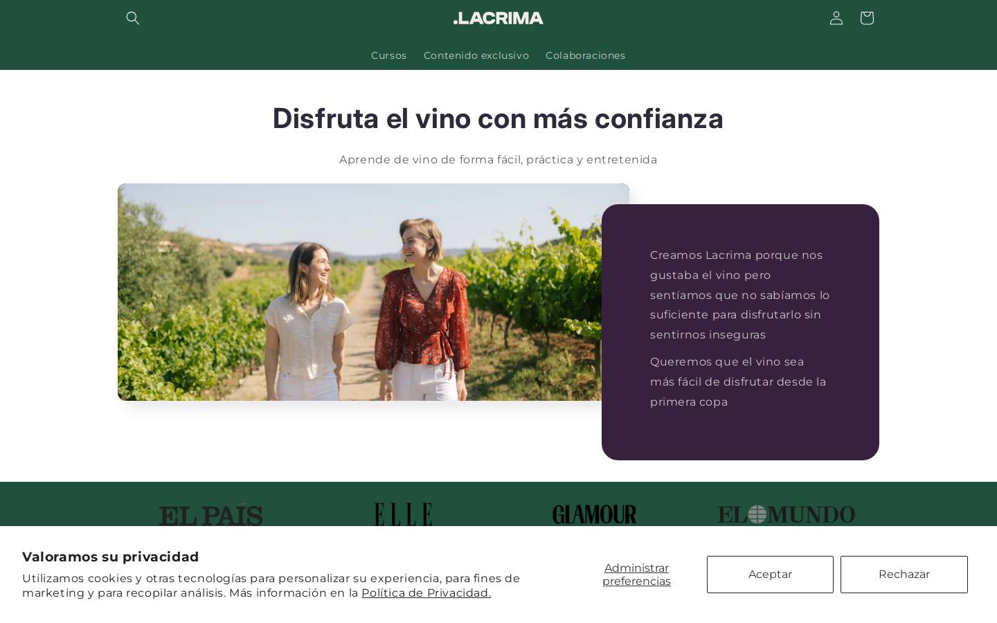 lacrimaterrae.com homepage screenshot