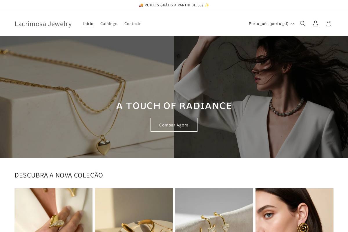 lacrimosajewelry.com homepage screenshot