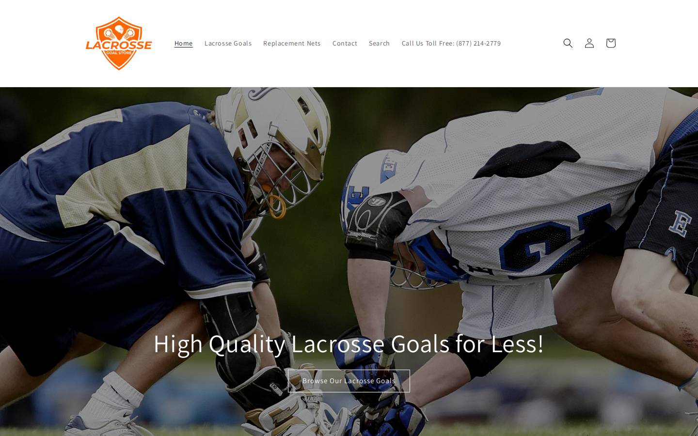 lacrossegoalstore.com homepage screenshot