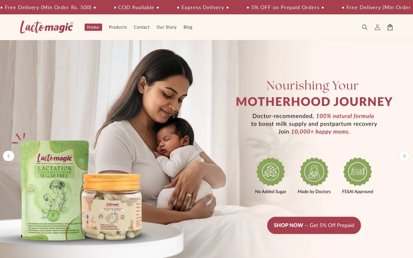 lactomagic.com homepage screenshot