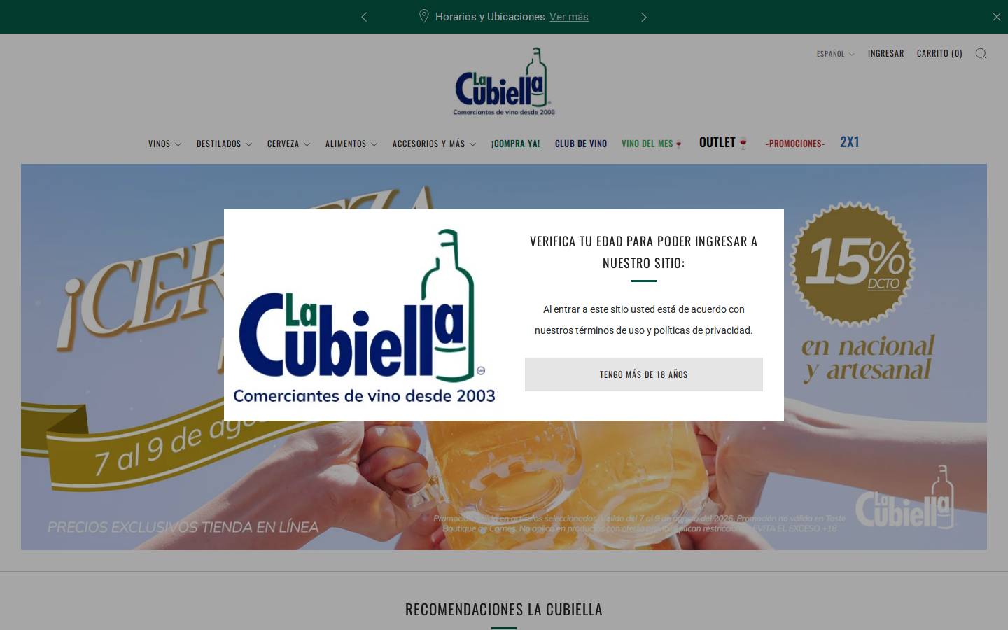 lacubiella.com homepage screenshot