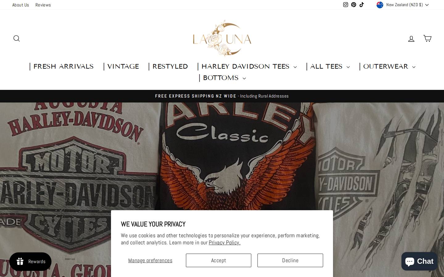 lacuna.clothing homepage screenshot