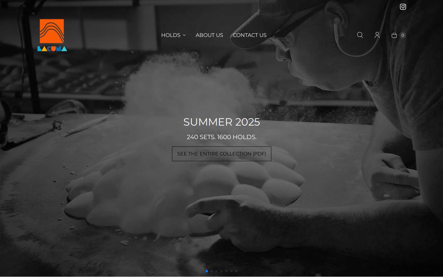 lacunaclimbing.com homepage screenshot