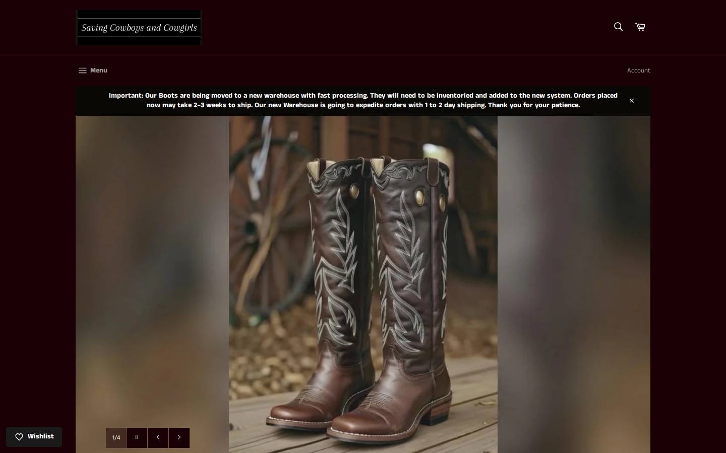 lacyboots.com homepage screenshot