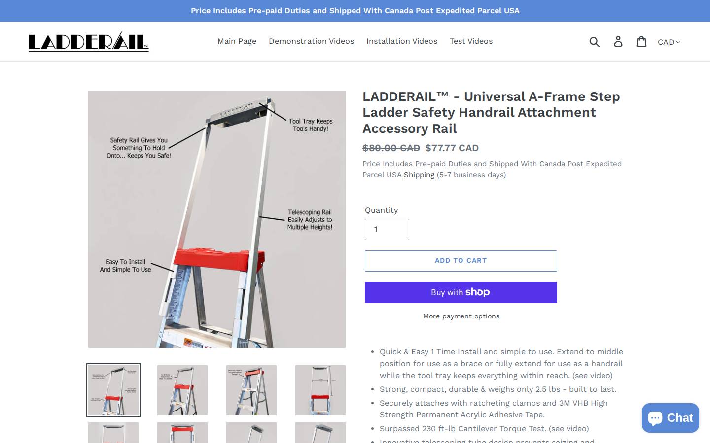ladderail.com homepage screenshot