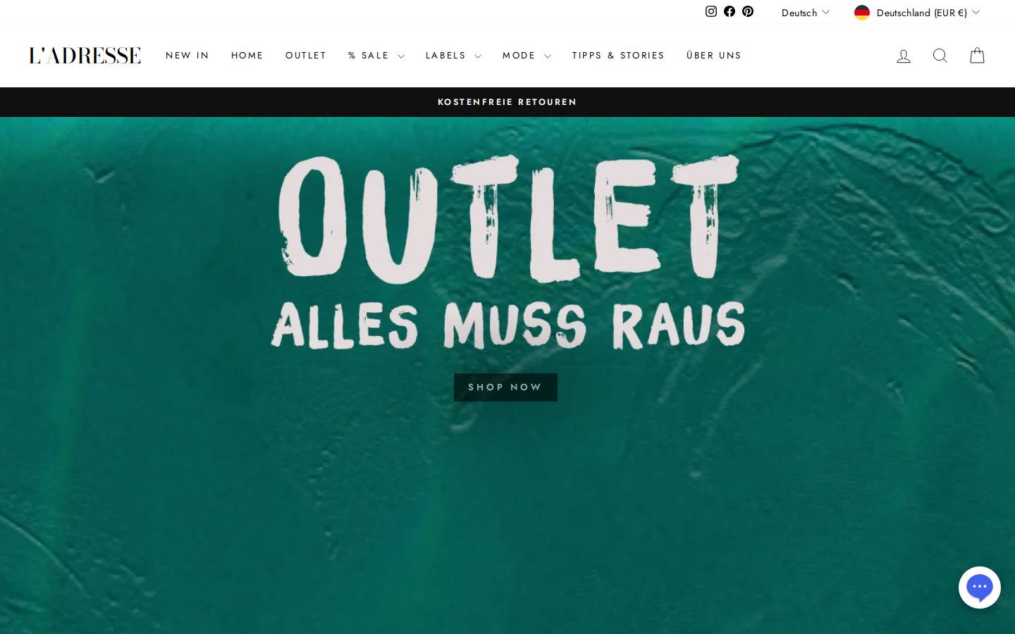 L'ADRESSE homepage screenshot