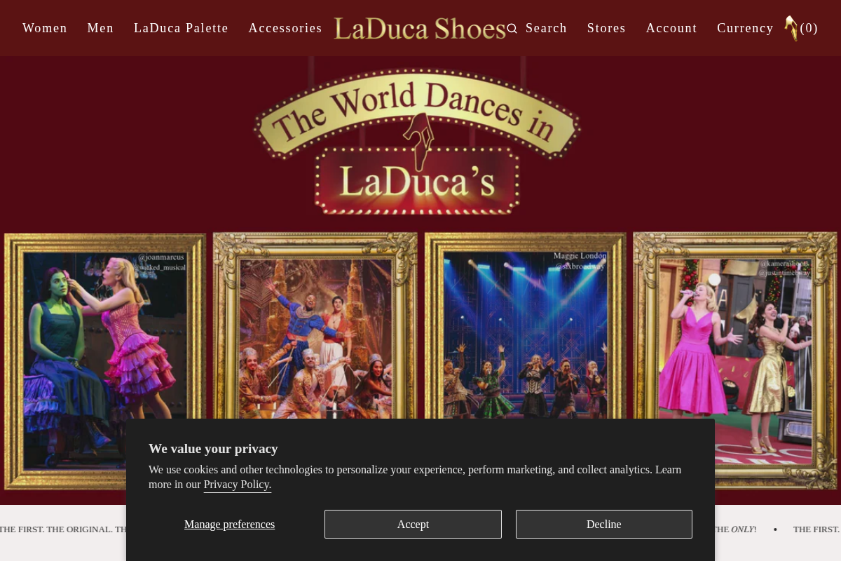 LaDuca Shoes homepage screenshot