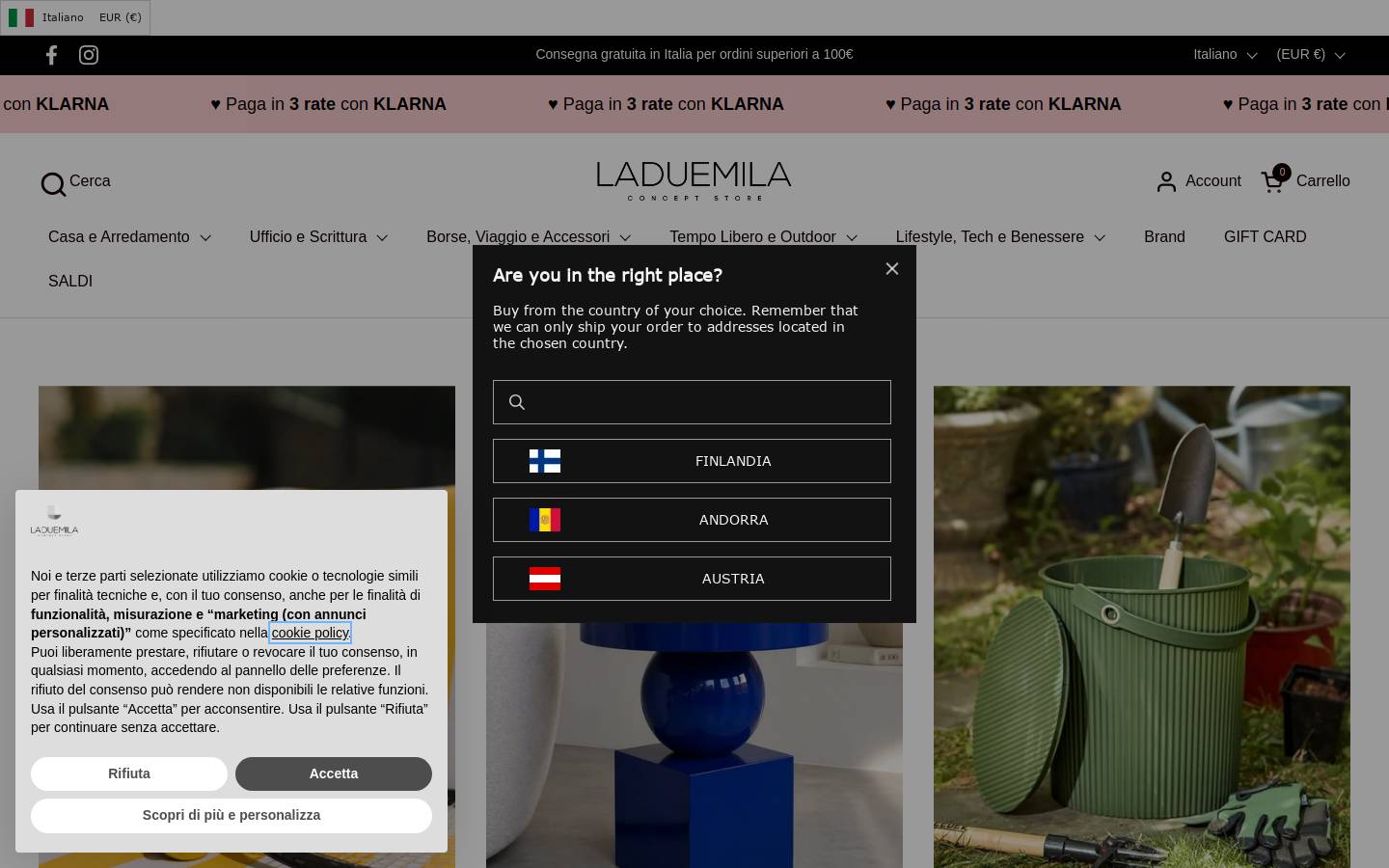 laduemila.it homepage screenshot